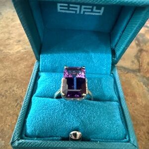 Effy Amethyst and Diamond Gold Ring